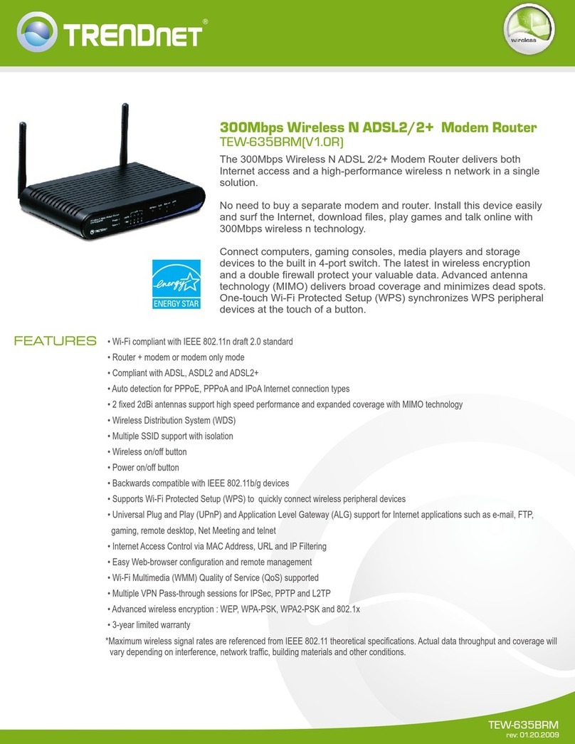 TRENDnet TEW-635BRM - Wireless Router User manual