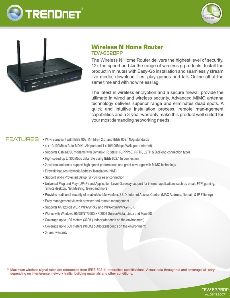 TRENDnet TEW 632BRP - Wireless Router User manual TRENDnet TEW 632BRP - Wireless Router User manual