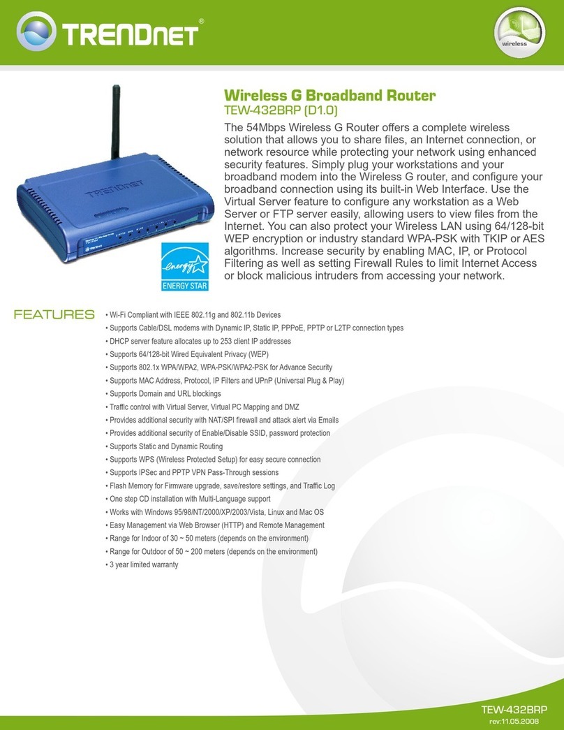 TRENDnet TEW-432BRP - Wireless Router User manual