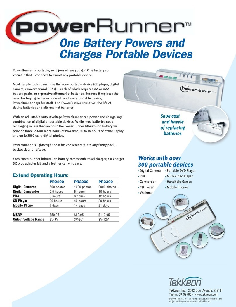 Tekkeon PowerRunner PR2100 User manual Tekkeon PowerRunner PR2100 User manual