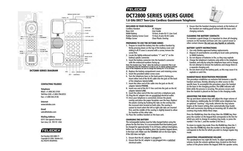 Teledex DCT 2800 Series DCT2805 user guide