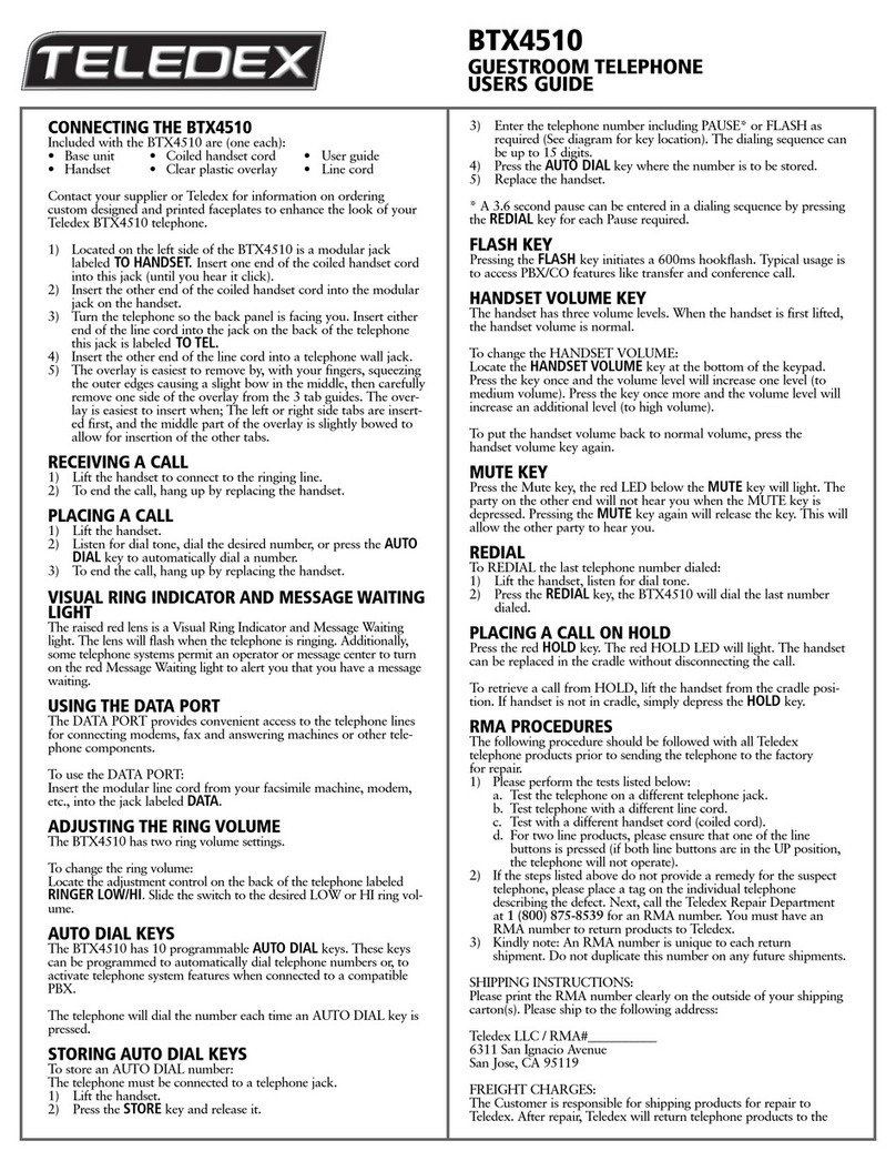 Teledex BTX4510 User manual