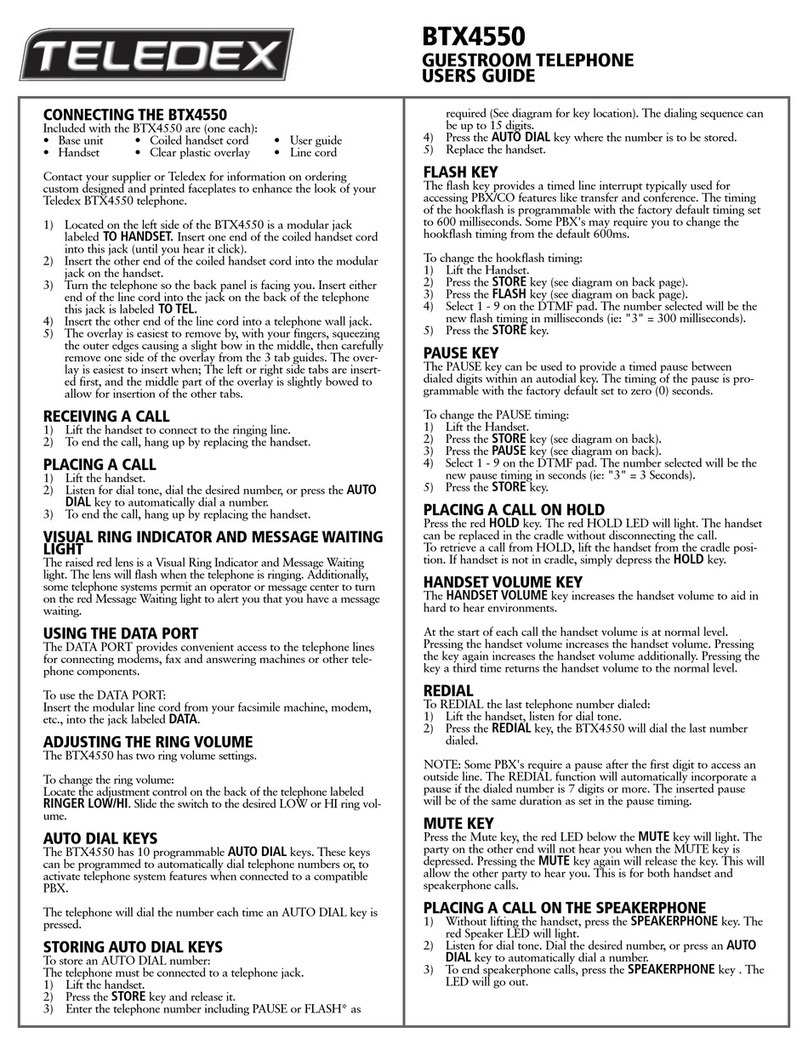 Teledex BTX4550 user guide