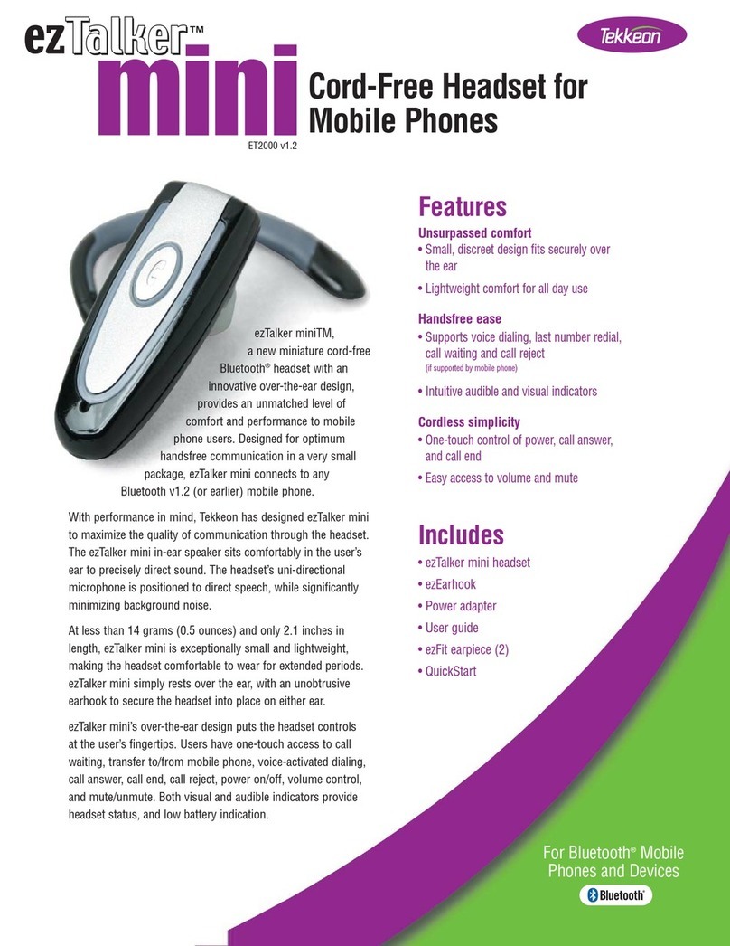 Tekkeon ezTalker mini ET2000 Specification sheet