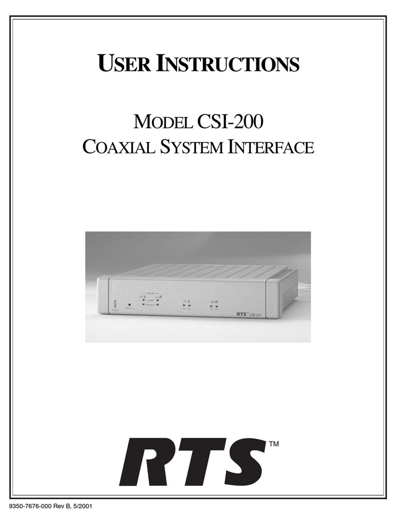 RTS CSI-200 User instructions