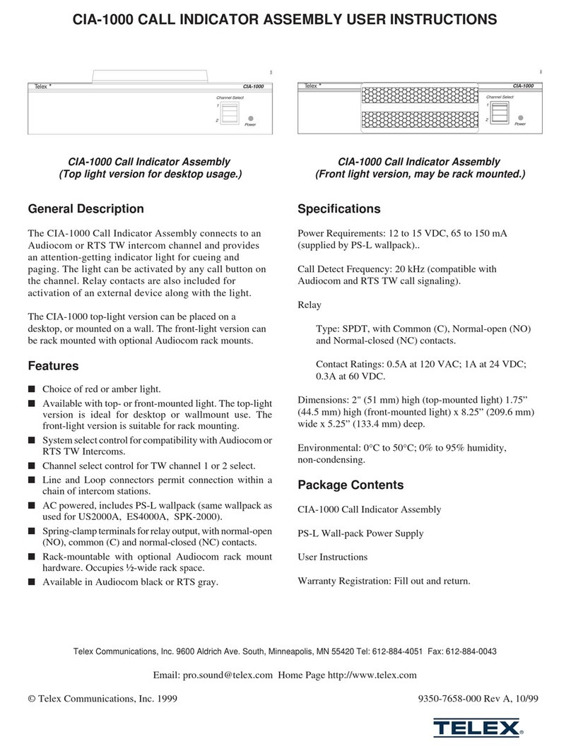 Telex Audiocom ES4000A User instructions