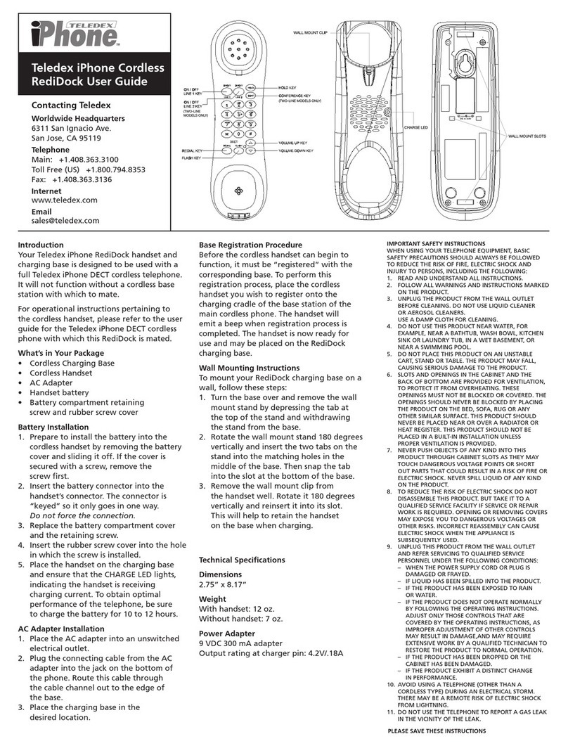Teledex RediDock user guide