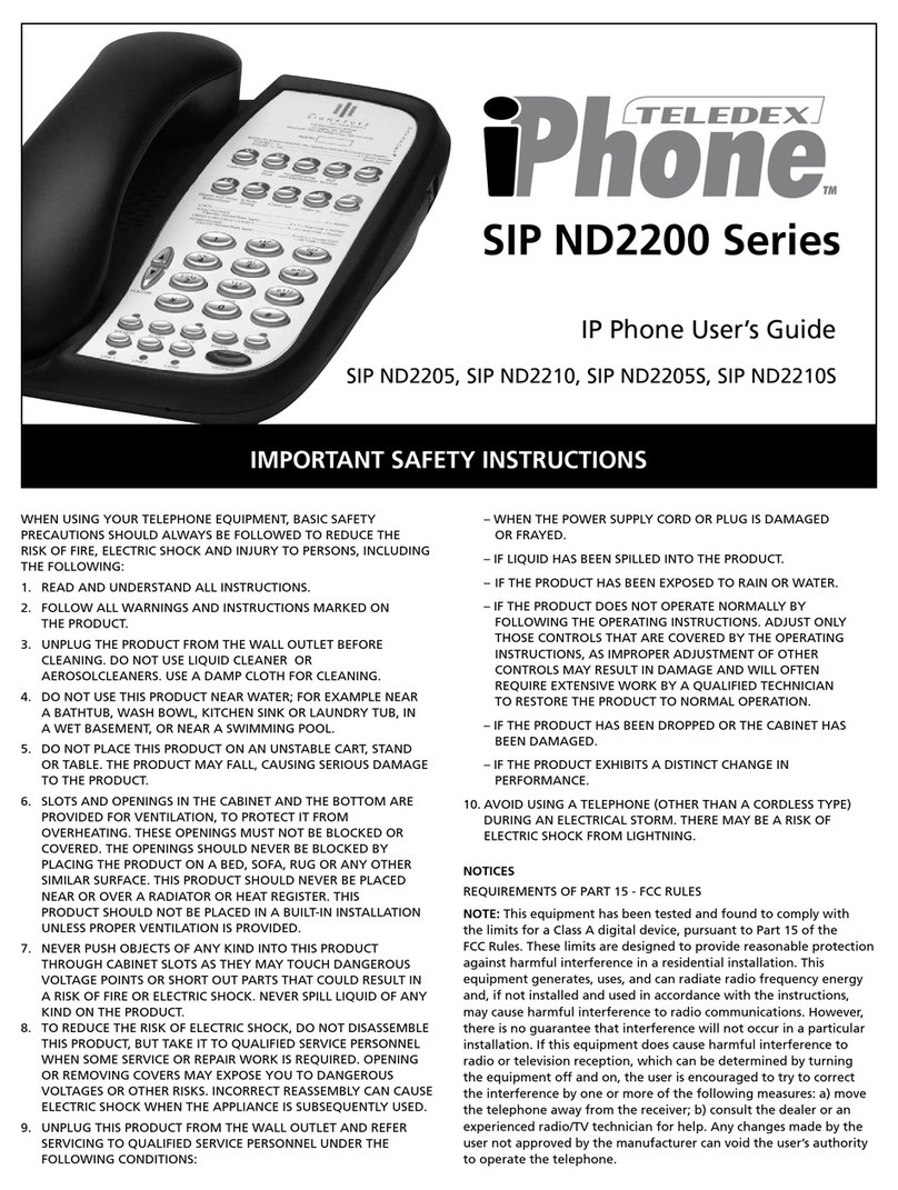 Teledex iPhone SIP ND2205 user guide