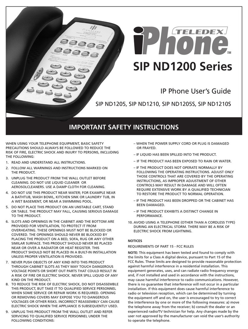 Teledex iPhone SIP ND1205 User manual