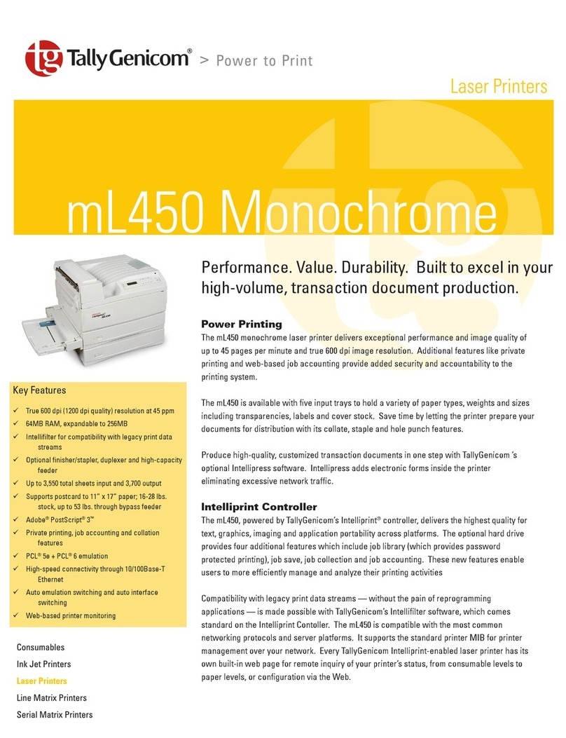 TallyGenicom Intelliprint ML450 User manual TallyGenicom Intelliprint ML450 User manual