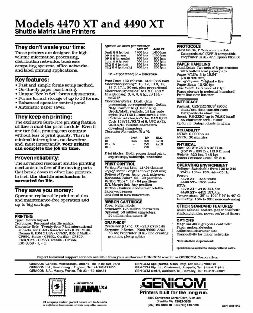 Genicom 4470 XT User manual