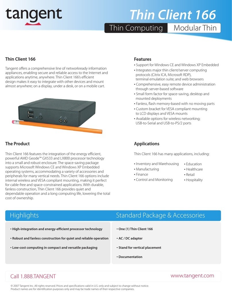 Tangent Thin Client 166 User manual