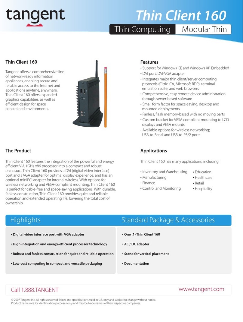 Tangent Thin Client 160 User manual