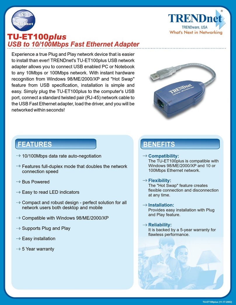 TRENDnet TU-ET100plus User manual