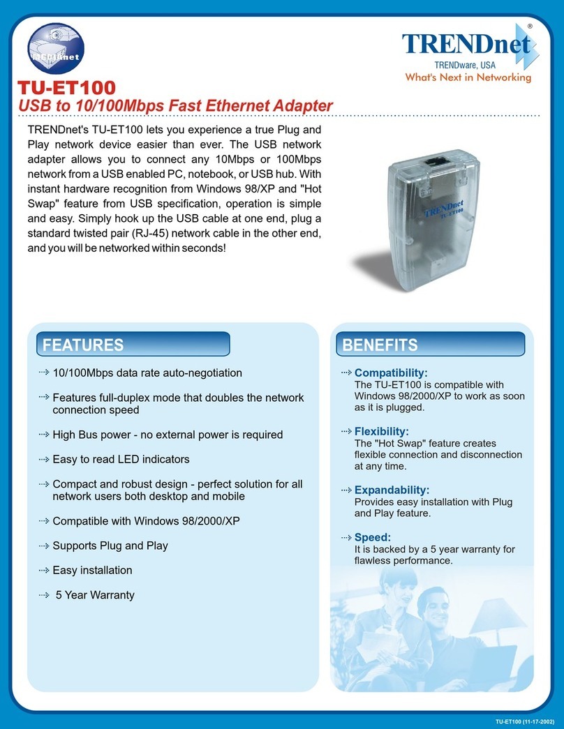 TRENDnet TU-ET100 User manual