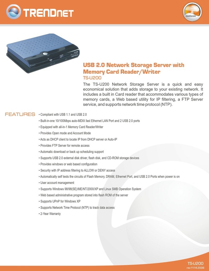 TRENDnet TS-U200 - NAS Server - USB Specifications
