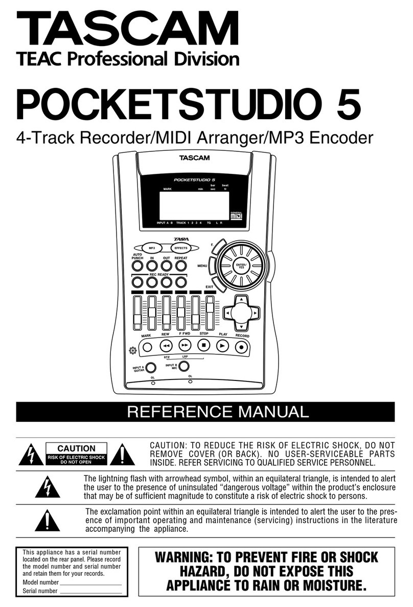 Tascam Pocketstudio 5 Reference manual