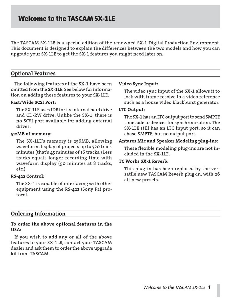 Tascam SX-1 Release notes
