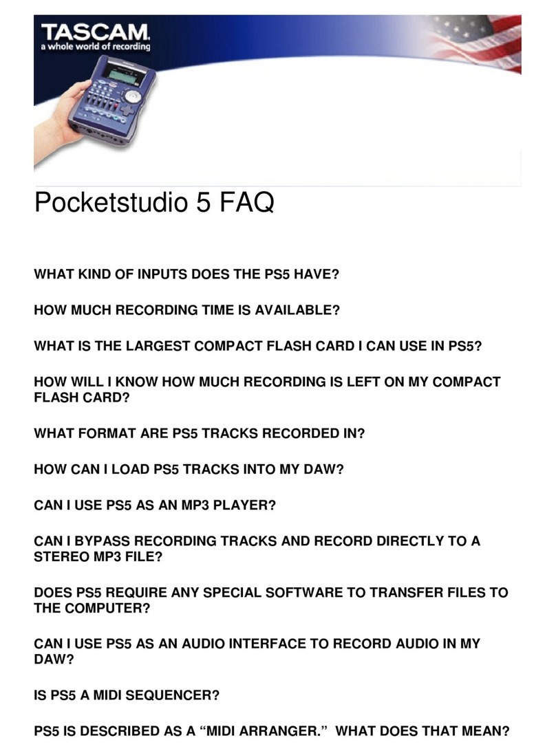 Tascam Pocketstudio 5 Frequently asked questions