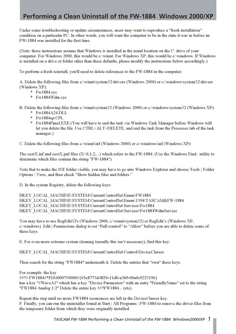 Tascam FW-1884 Software guide