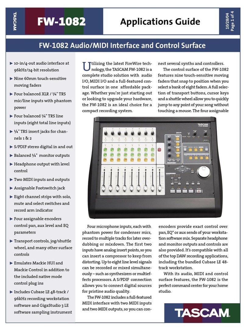 Tascam FW-1082 Application guide