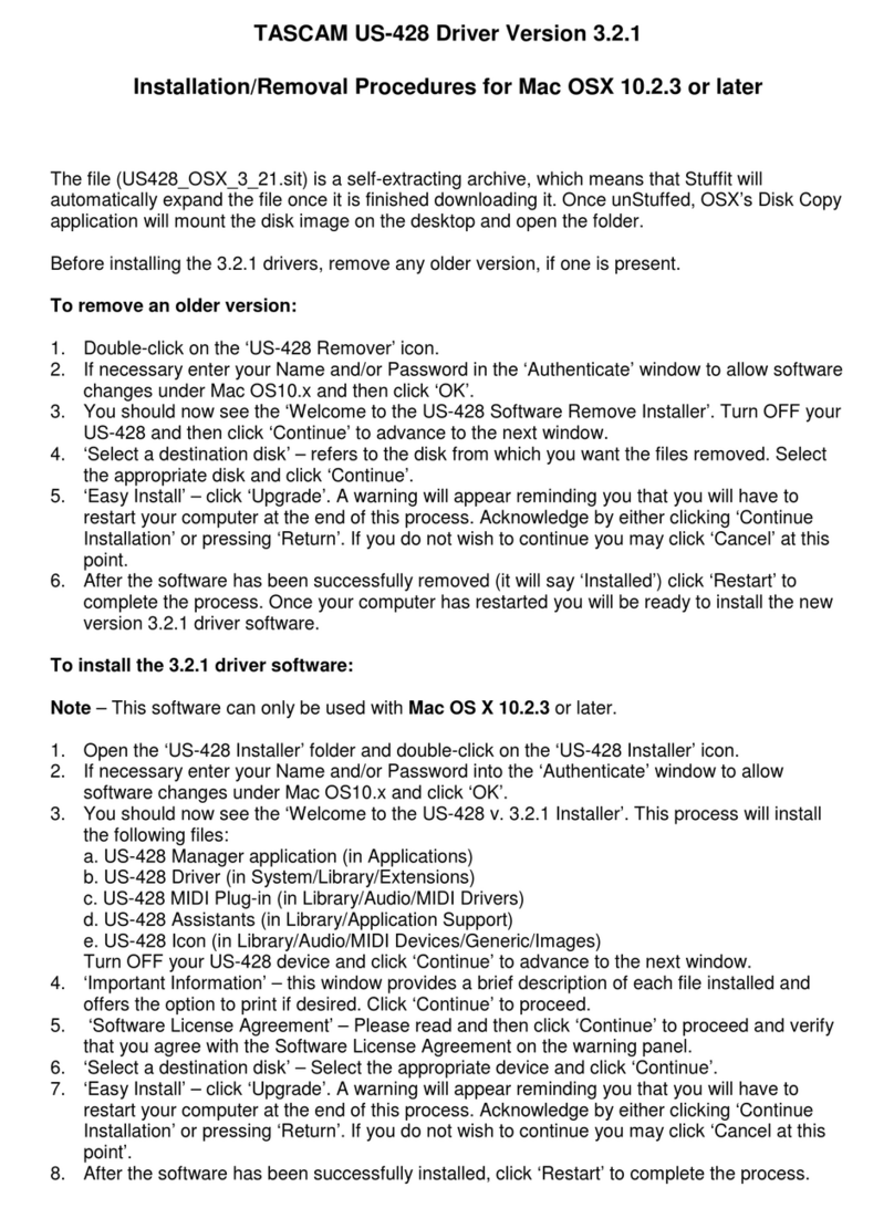 Tascam US-428 Reference guide Tascam US-428 Reference guide