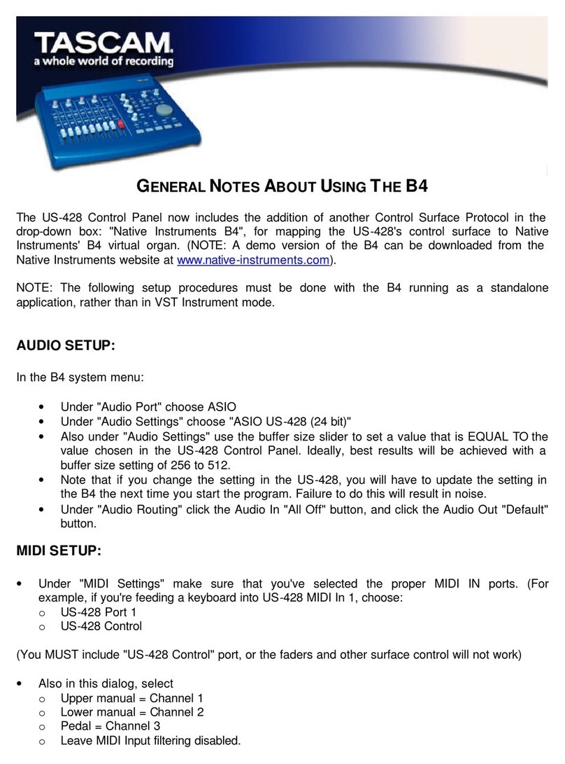 Tascam US-428 supplementary guide