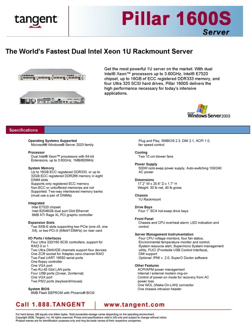 Tangent Pillar 1600S Specifications