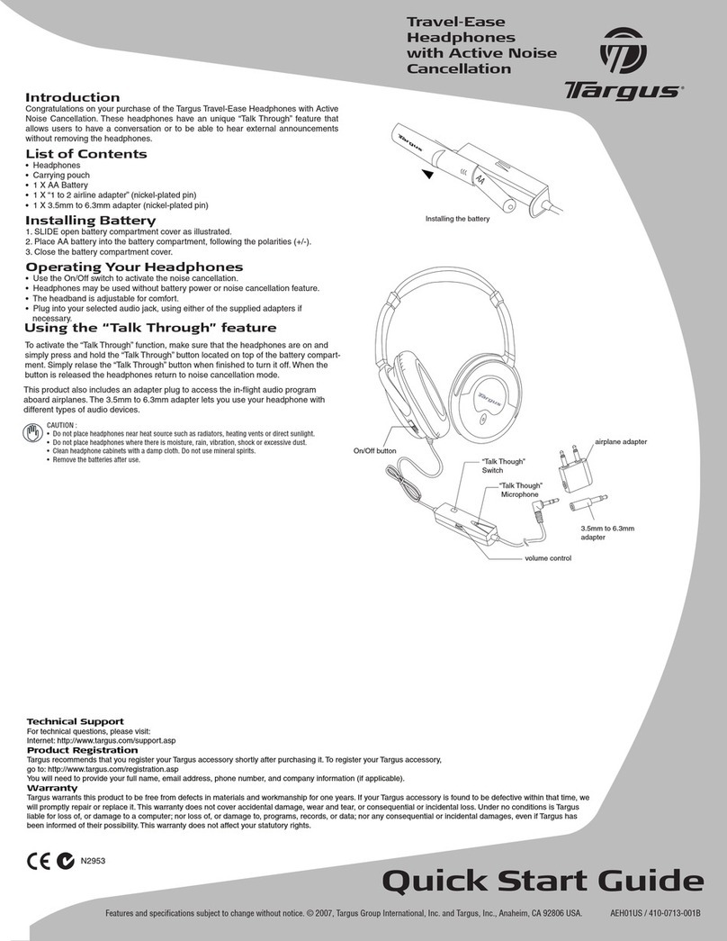 Targus AEH01US quick start guide