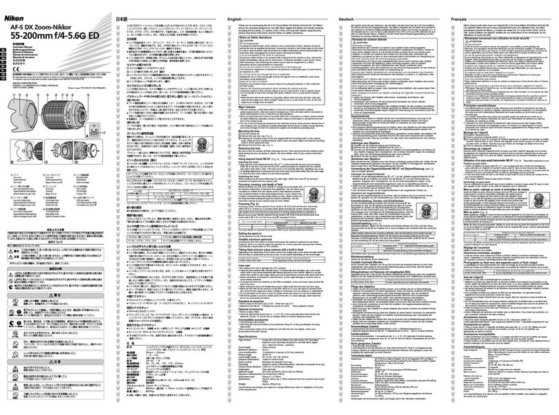 Nikon AF-S DX VR Zoom-Nikkor 55-200mm f/4-5.6G... instruction manual Nikon AF-S DX VR Zoom-Nikkor 55-200mm f/4-5.6G... instruction manual
