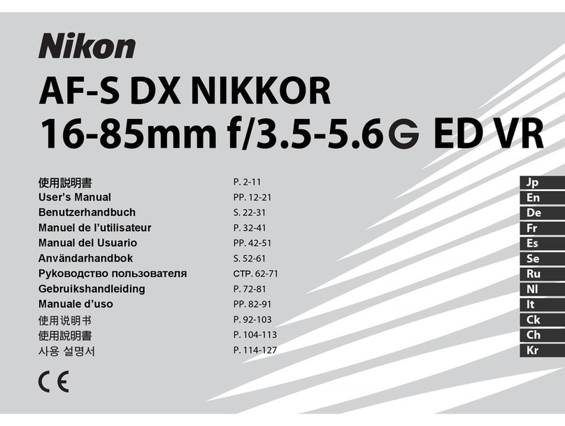Nikon AF-S DX NIKKOR 16-85mm f/3.5-5.6G ED VR User manual