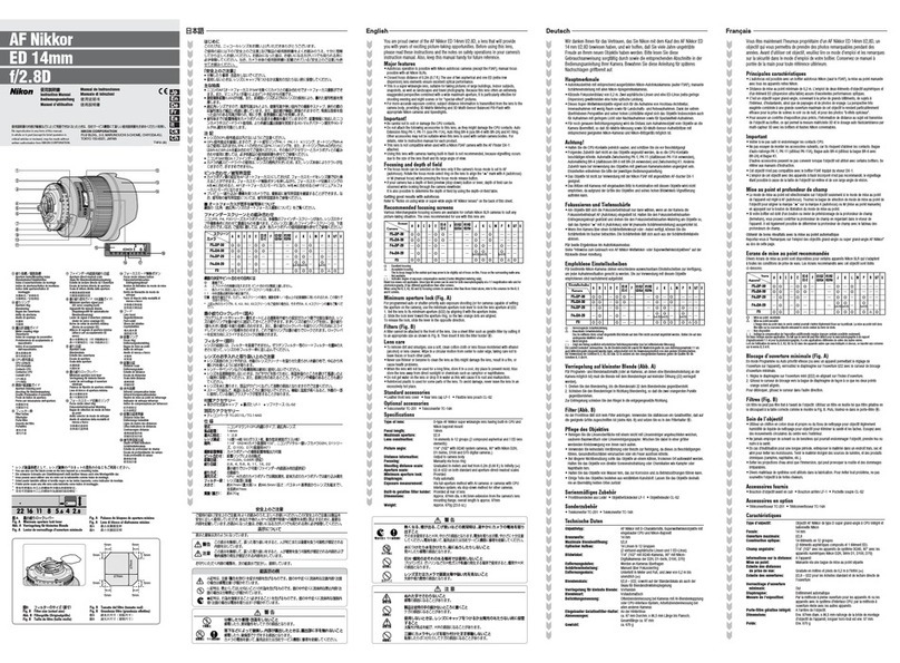 Nikon AF Nikkor 14mm f/2.8D ED instruction manual Nikon AF Nikkor 14mm f/2.8D ED instruction manual