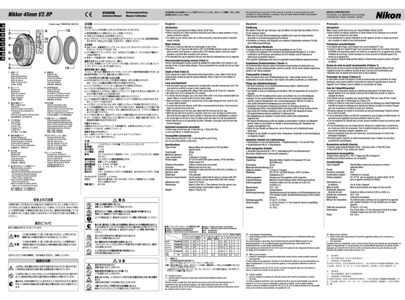 Nikon Nikkor 45mm f/2.8P instruction manual
