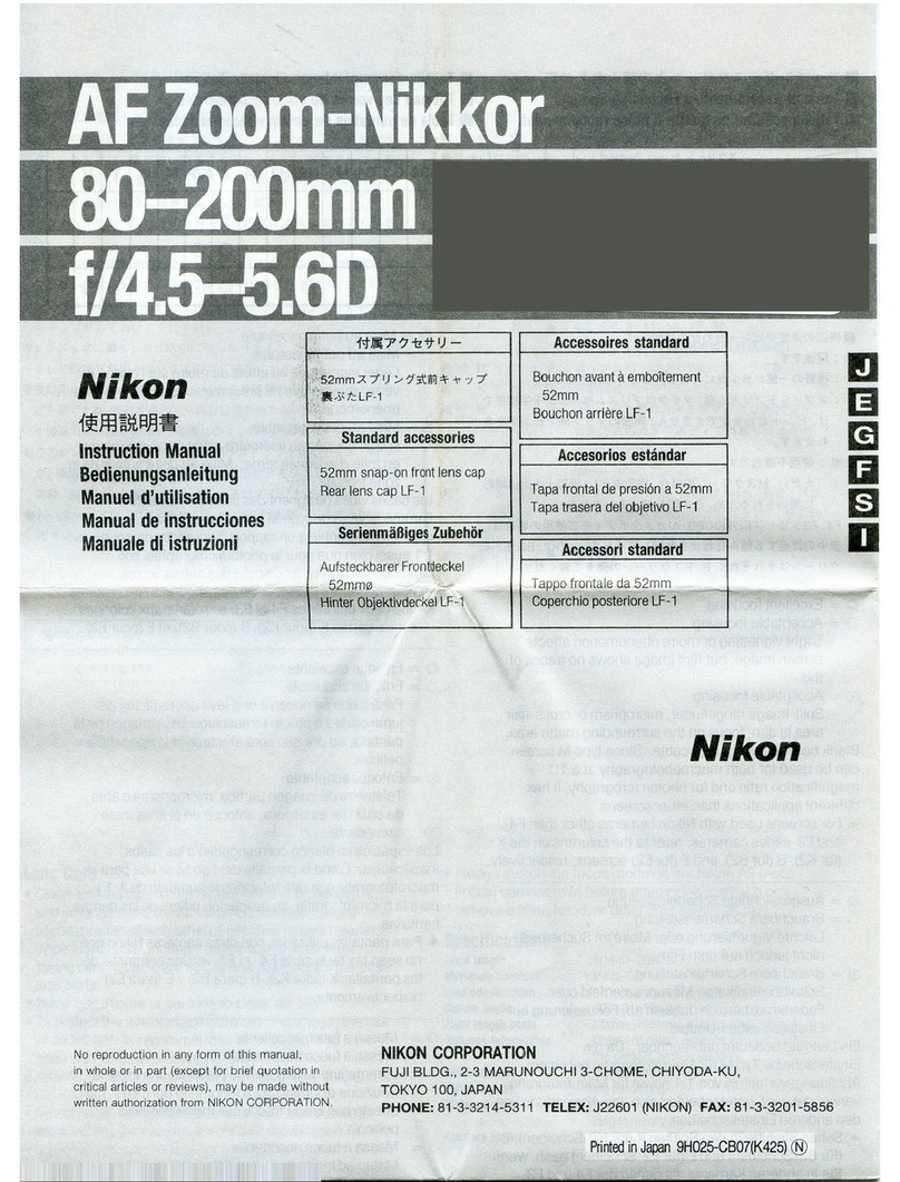 Nikon AF 80-200mm f/4.5 - 5.6D User manual Nikon AF 80-200mm f/4.5 - 5.6D User manual