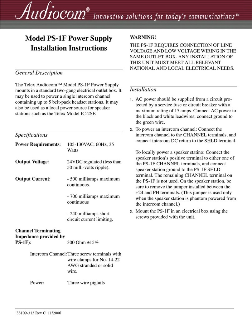 Audiocom PS-1F installation instructions