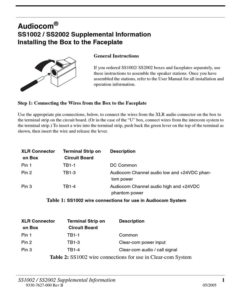 Telex Audiocom SS-1002 Manual