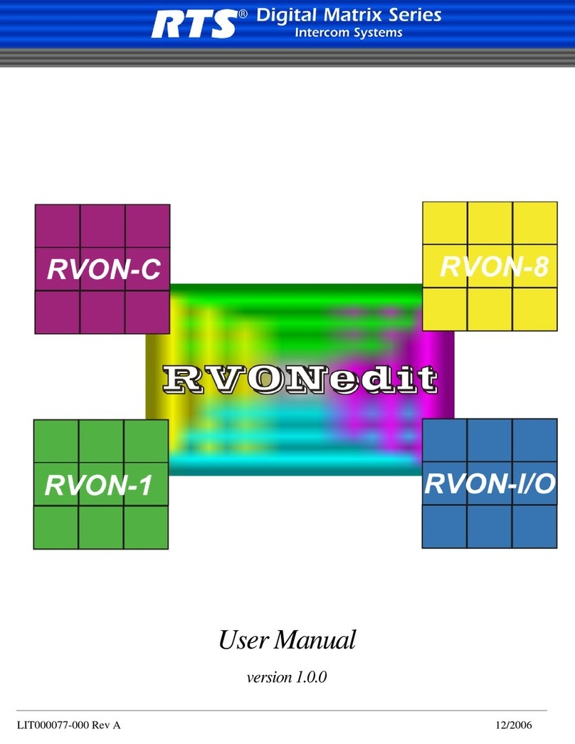 RTS Digital Matrix Intercom RVON-8 User manual