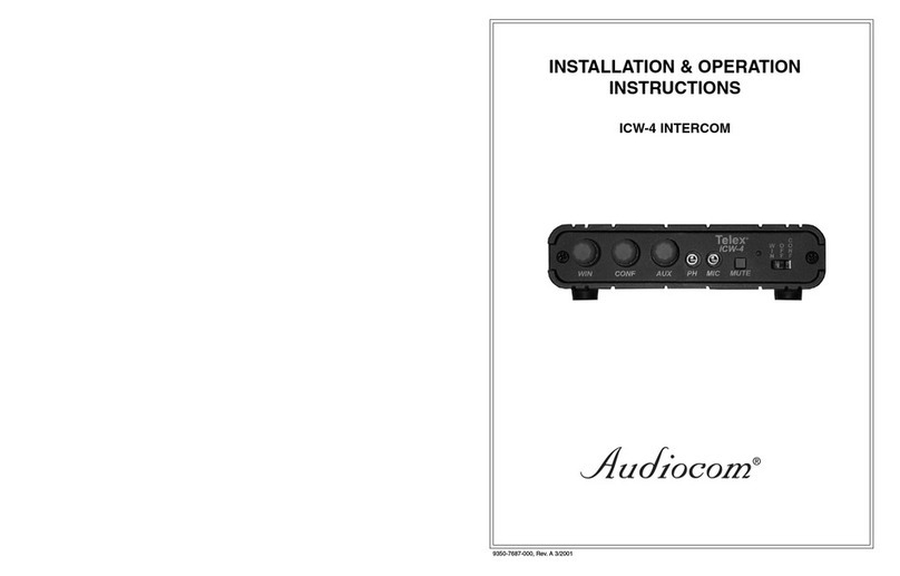 Telex Audiocom ICW-4 Installation & operation instructions