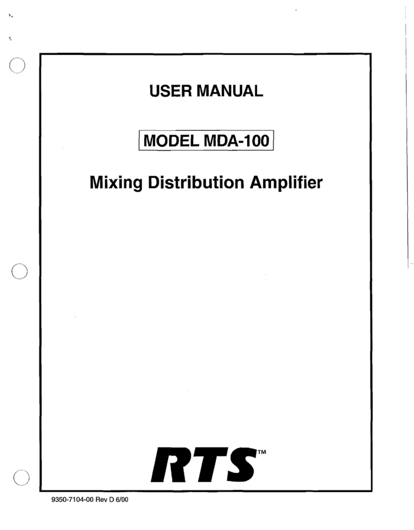 RTS Digital Matrix Intercom MDA-100 User manual