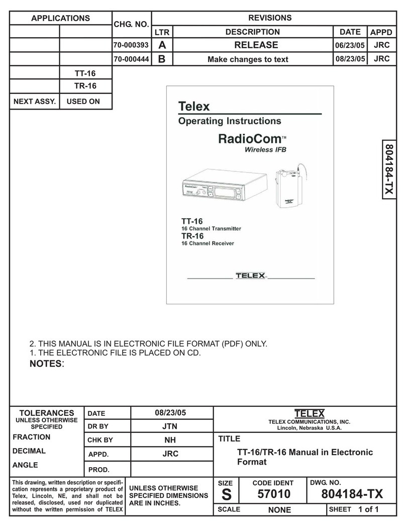 Telex TR-16 operating manual