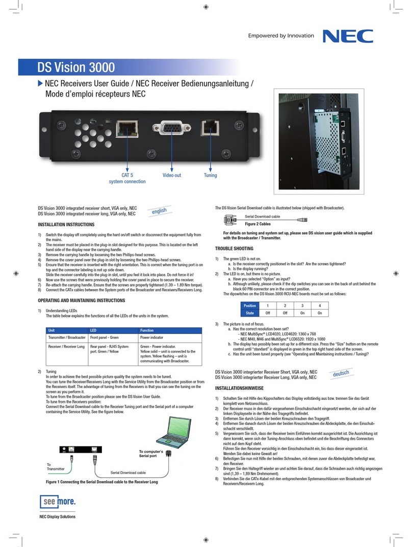 NEC Slot-in CAT5 Receiver (video) STv1 user guide