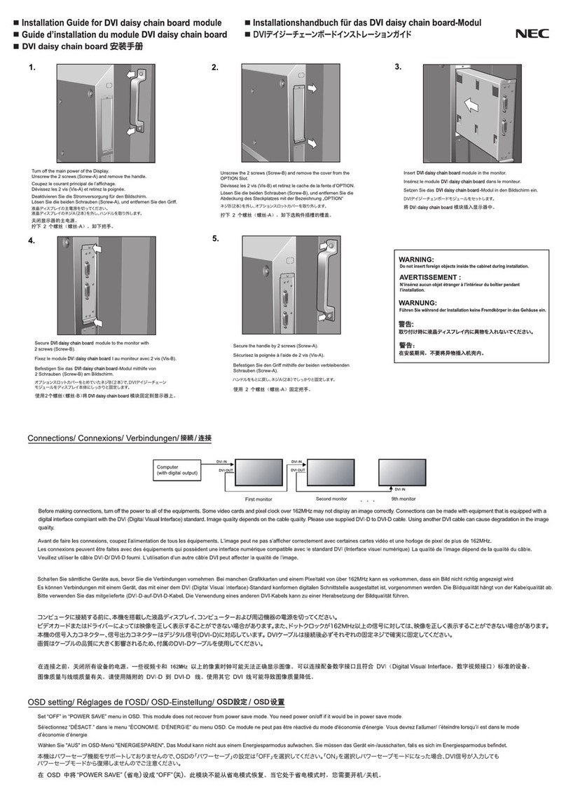 NEC Slot-in DVI Daisy Chain Board STv1 User manual