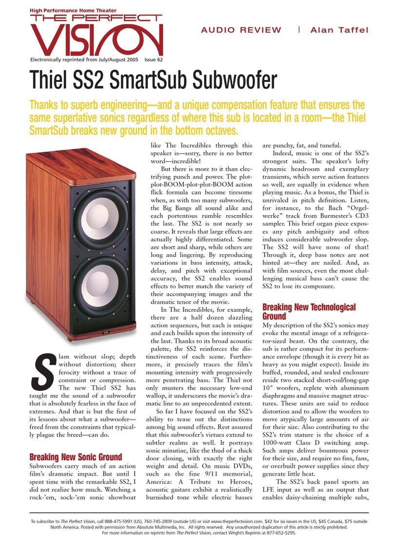 Thiel SmartSub SS2 Product support bulletin