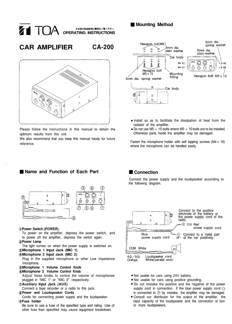 Toa CA-200 operating instructions Toa CA-200 operating instructions