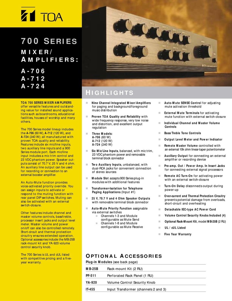 Toa A-706 Specifications