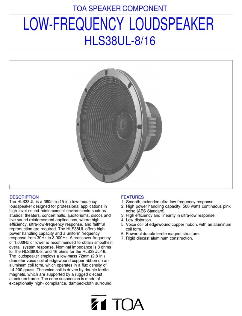 Toa HLS38UL-8/16 Specification sheet