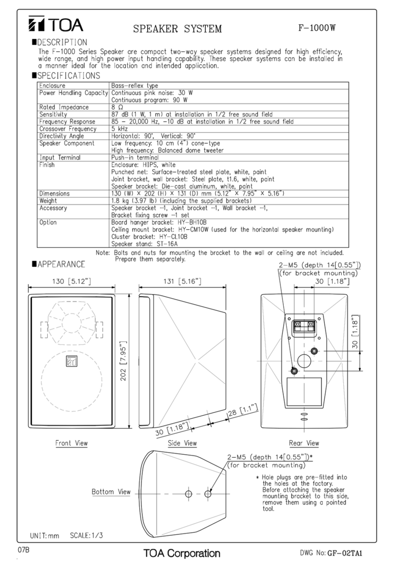 Toa F-1000W User manual