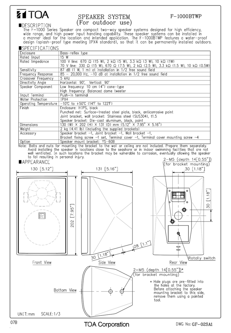 Toa F-1000BTWP EB-Q User manual