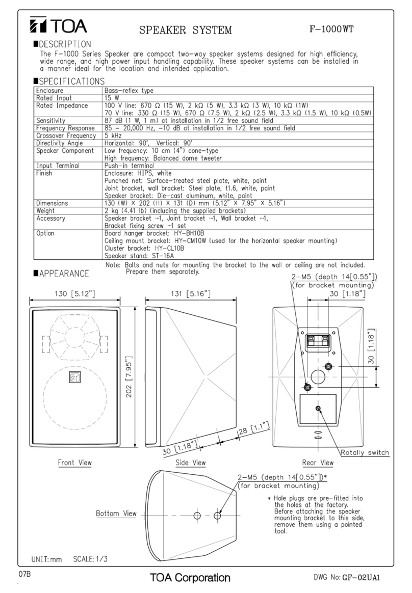 Toa F-1000WT Specifications