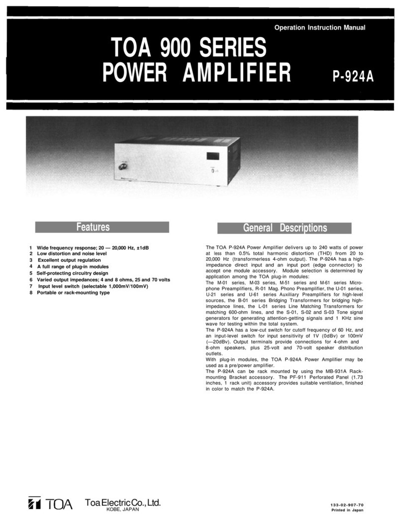 Toa P-924A Operating instructions manual